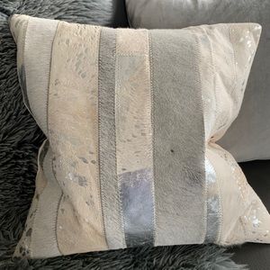Decorative leather pillow